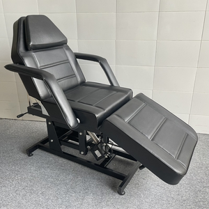 Table de massage hydraulique réglable pour tatouage et piercing, fauteuil de beauté en cuir PU blanc pour salon - Product Image 4