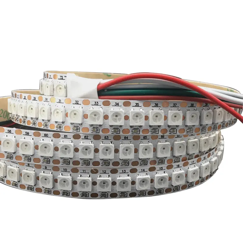 DC5V 12V WS2812B 2811 Individuell adressierbarer RGB-LED-Streifen WS2813 Smart Pixels LED-Licht Schwarz Weiß PCB