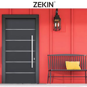 Porte d'entrée résidentielle double ZEKIN DOOR UK, en acier et aluminium, avec serrure multi-points, maison intelligente, rupture de pont thermique, porte moderne minimaliste, sécurité - Product Image 6