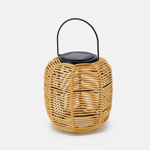 Lámpara Solar para Exteriores, Decoración de Patio, Lámpara de Mesa de Mimbre, Lámpara Solar Impermeable de Ratán para Patio, Césped, Jardín - Product Image 1