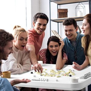 Nhà Máy 35-Inch Tùy Chỉnh Nhựa Domino Bảng Có Thể Gập Lại Với Chân Trắng Domino Bảng Trò Chơi - Product Image 6