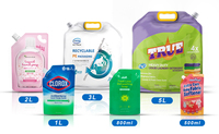 Sachet Doypack en plastique réutilisable à haute barrière avec impression personnalisée et bec verseur pour liquide de lavage, détergent lessive et savon pour les mains