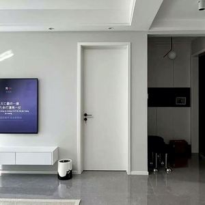 Luxury Flush Interior Door Solid Wood Core with Concealed Aluminum <b>Frame</b> Invisible Design - Product Image 3