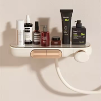 Mélangeur de douche LED en laiton blanc lait de luxe avec système de douche à effet pluie à affichage numérique pour robinet de salle de bain d'hôtel