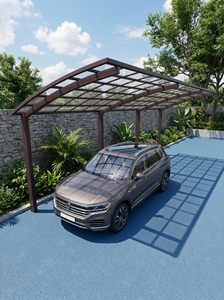 Abri de voiture en aluminium de luxe avec toit en pente, taille personnalisée, pour rangement extérieur de véhicules - Product Image 6