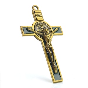 Pendentif Croix Chapelet en Bronze Antique Catholique Saint Benoît Crucifix <span class=keywords><strong>77</strong></span>*44mm - Product Image 4