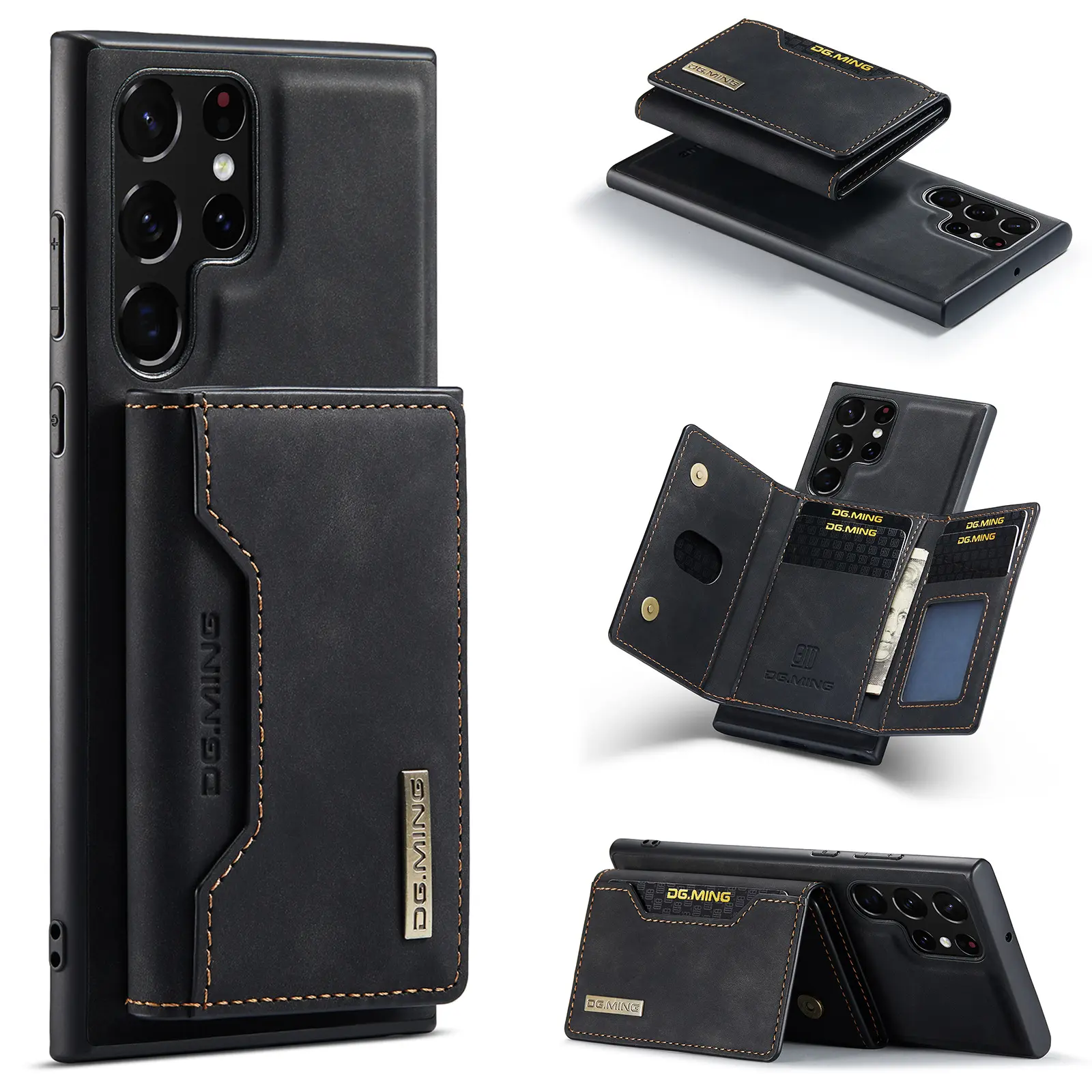 New Arrival Cell Phone Holster Pouch Real Leather Wallet Case With Strong Magnetic Holder Wallet For Men For Samsung S23 ULTRA