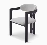 Chaise de salle à manger en bois massif noir au design moderne JP avec accoudoirs pour la maison, le restaurant, l'hôtel, les négociations, meubles de loisirs nordiques