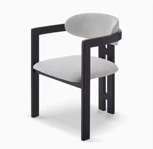 JP Design moderno in <span class=keywords><strong>legno</strong></span> massello nero sedia da pranzo con bracciolo per casa ristorante Hotel trattativa nordico per il tempo libero mobili - Product Image 6