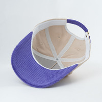 Gorra de béisbol de 5 paneles personalizada ajustable deportiva no estructurada Logotipo bordado del fabricante Punto de leopardo Oxford de pana de dos tonos