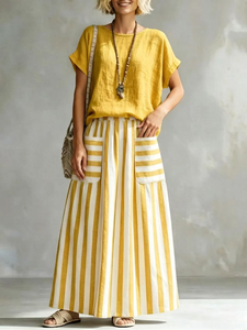 AXOE Robe longue vintage pour <span class=keywords><strong>femme</strong></span> style années 1950, coupe trapèze, en coton, col en U, manches longues, noire avec carreaux bleus F7B/Taille 44 M - Product Image 3