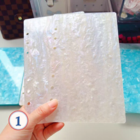 Lumineux Belle Marbre Blanc Perle Paillettes D'or Argent Feuille En Plastique Conseil Dur Cahier Classeur Couverture
