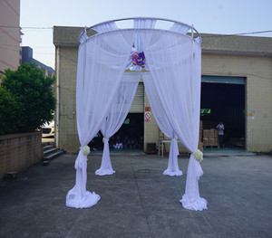 Aluminum Circular Frame <b>Stand</b> Pipe and Drape Kit Adjustable Minimalist Detachable for Decoration - Product Image 2