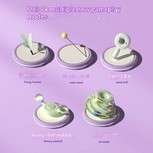 Four-layer Track <b>Cat</b> Turntable <b>Toy</b> <b>Interactive</b> Amusement Plate with Catnip Feather Wand Self Play Entertainment Pet <b>Toys</b> - Product Image 5
