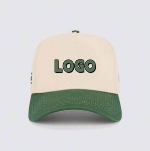 Casquettes de baseball originales personnalisées Snapback bicolores à visière incurvée avec patch tissé 100% coton, vierges, style A-Frame, pour le sport - Product Image 1