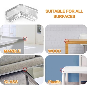 Ensemble de protecteurs d'<span class=keywords><strong>angle</strong></span> de sécurité Gel adhésif haute résistance Protège-bébé Silicone transparent Meubles Table Bord Coin <span class=keywords><strong>Protection</strong></span> - Product Image 5