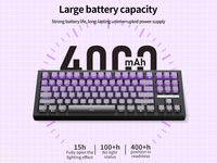 Teclado Mecánico ZORNHER ZH870 Morado Medianoche con Retroiluminación RGB, Tri-Modo, Bajo Ruido y Estructura Gasket