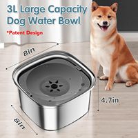 Gamelle d'eau pour chien en acier inoxydable – Anti-déversement, antidérapante, à boisson lente, grande capacité, distributeur de voyage pour véhicule