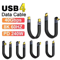 Câble USB4 court, transfert de données 40 Gbps, charge rapide PD 240 W, Thunderbolt 4/3, câble de type C angulaire pour SSD, ordinateur portable, connecteur Macbook