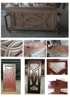 Puerta Holandesa de Madera de Caoba Sólida para Casa de Jardín con Ventanas y Marco Arqueado