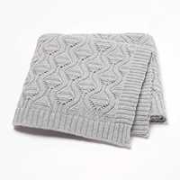 Couverture bébé en tricot texturé de haute qualité, ajourée, douce et agréable pour la peau, idéale pour nouveau-né, couverture de poussette coupe-vent, petite couverture