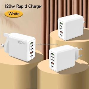 Cargador de Alta Potencia de 120 W con 3 Puertos USB C y 5 Puertos en Total, Cabezal de Carga Rápida de Viaje con Doble Puerto USB para iPhone, Samsung y Tabletas - Product Image 5