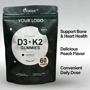 ויטמין <span class=keywords><strong>D3</strong></span> K2 גומי 5000 IU + K2 200mcg, מגנזיום, עוצמה נוספת, ספיגה אולטימטיבית לעצמות, שרירים - מבצע חם באיחוד האירופי ובארצות הברית, מותג פרטי (OEM) - Product Image 2