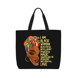 महिलाओं के लिए अफ़्रीकी अमेरिकी टोट बैग, जिम स्कूल यात्रा के लिए ब्लैक आर्ट टोट अफ़्रो ब्लैक गर्ल मैजिक सैचेल हैंडबैग