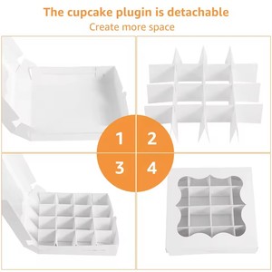 Scatola Regalo in Carta con 16 Scomparti per Dolci, Pasticcini, <span class=keywords><strong>Biscotti</strong></span>, Cioccolato e Torte - Product Image 6