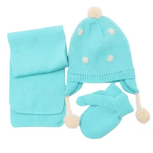 Gants en laine tricotée pour enfants, nouvelle Version automne et hiver, couvre-oreilles, chaud, chapeaux mignons, écharpes