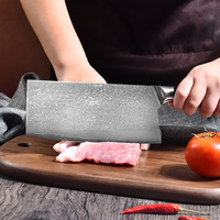Couteau de chef de cuisine en acier damas fait à la main de 7 pouces de style chinois avec tranchant de rasoir pour un usage professionnel