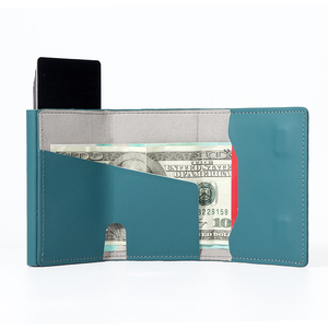 Tfid <b>Wallet</b> With Coin Pocket and Magnetic Closure Genuine Leather Card Holder <b>Metal</b> Credit Card Holder Aluminum <b>Wallet</b> for Men - Product Image 6