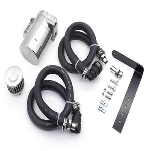 JLT Oil Catch Can 18-2018 pour Ford 5.0 6.2 3.5EB 2.7EB Expedition Kit de modernisation et de mise à niveau Métal Noir Argent - Product Image 1