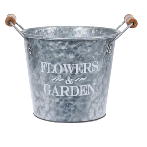 Ensemble de deux pots de fleurs en zinc baignoire et seau en métal galvanisé pour plantes vertes décoration jardin et balcon - Product Image 5