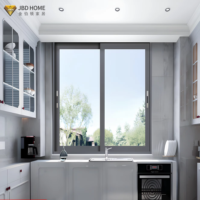 Fenêtres coulissantes en aluminium à double vitrage, cadre en alliage d'aluminium durable, ouverture horizontale intérieure pour patio