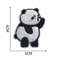 Patchs thermocollants personnalisés mignons en forme de panda, brodés, à coudre ou adhésifs, pour vestes, vêtements et chapeaux d'enfants