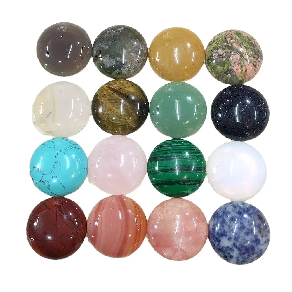 Edelsteine große 30mm flache Rückseite runde Cabochons Tigerauge Türkis Quarz Achat runde 30mm Cabochons für DIY Schmuck herstellung