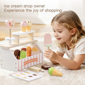 Support à crème glacée magnétique en bois, ensemble <span class=keywords><strong>de</strong></span> jouets <span class=keywords><strong>de</strong></span> cuisine <span class=keywords><strong>de</strong></span> simulation <span class=keywords><strong>de</strong></span> dessert pour enfants - Product Image 5