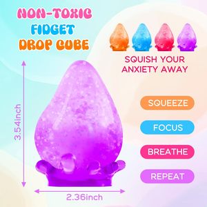 Drop <b>Squishy</b> Blue Water Drop Shape TPE Stress Relief Toy For Kids Age 5 7 Years Unisex Sensory Fidget Toy - Product Image 3