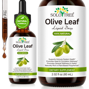 SOLOTREE Suplemen Cair Daun Zaitun Organik Tincture Pendukung Kekebalan Tubuh Ekstrak Daun Zaitun Alami Liar Vegan - Product Image 1
