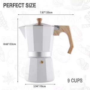 Italian Mocha <b>Pot</b> Contemporary Design 6-9 Cup Stovetop Espresso Maker Coffee Percolator Heat Resistant <b>Set</b> - Product Image 2
