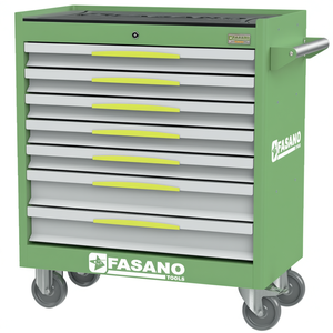Fasano Tools 7 Drawer Rolling Tool Cabinet Green Steel <b>Workshop</b> <b>Storage</b> Cart with Lock and Wheels for Garage Use - Product Image 2