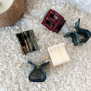 Pinces à cheveux Liwu <span class=keywords><strong>de</strong></span> style nouveau, larges et hautes, avec une texture élégante pour un style mi-hauteur, forme rectangulaire, mini pince à cheveux en acétate - Product Image 1