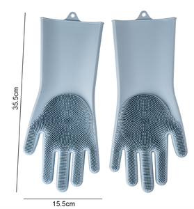 Gants en silicone <span class=keywords><strong>pour</strong></span> laver la vaisselle Gants en silicone résistants à la déchirure avec épurateur à usage domestique - Product Image 6
