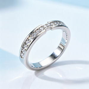 Factory Direct Sales S925 Sterling <b>Silver</b> <b>Adjustable</b> Zircon Stackable Luxury Wedding Band <b>Ring</b> for Women Party Rhodium Plated - Product Image 3