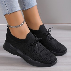 Chaussures plates à plateforme pour femmes, grande taille 42, respirantes, en maille, décontractées, type bateau - Product Image 1