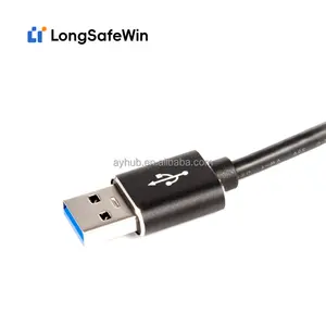 רכזת USB שחורה יוקרתית עם 4 יציאות USB 3.0 לשימוש רשמי