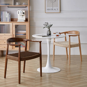 Sillas de madera maciza Kennedy President de alta calidad baratas, asiento de tejido de cuerda moderno de <span class=keywords><strong>estilo</strong></span> nórdico, sillas de comedor de madera con reposabrazos - Product Image 1
