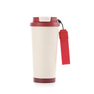 Lily Of The Valley Dual Drink Coffee Cup 304 Stainless Steel Vacuum Insulated With Straw And Carrying Strap For Travel - Product Image 4