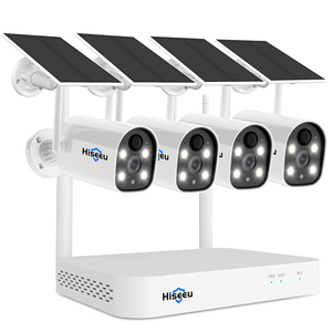 Hiseeu 4MP H.265 10channel Audio Nvr Kit WiFi Outdoor <b>Wireless</b> Safety <b>System</b> Camera Solar WK-4C40 Solar Safety Camera <b>System</b> WK- - Product Image 1